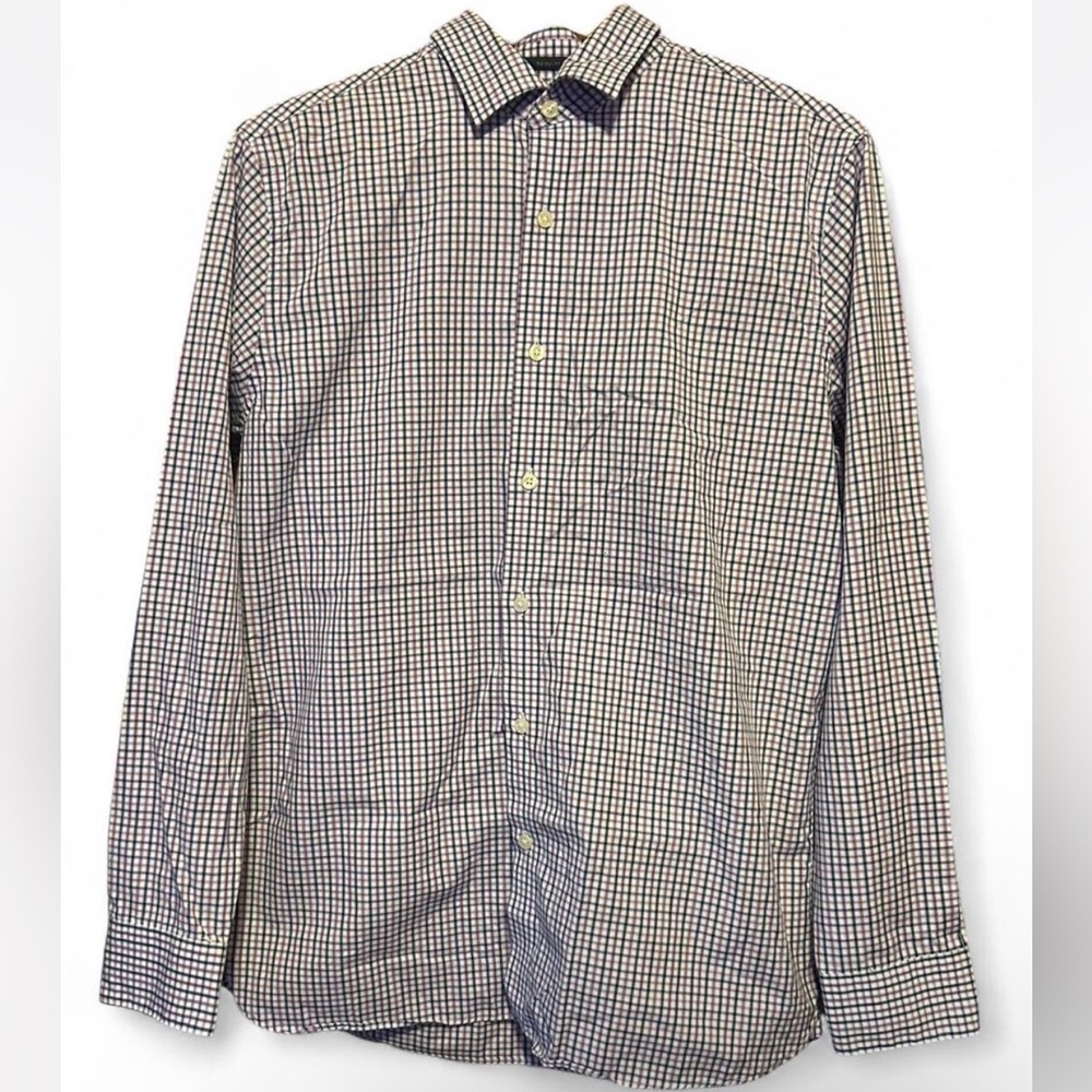 Men's Classic Checkered Button-Down Shirt - Black and White